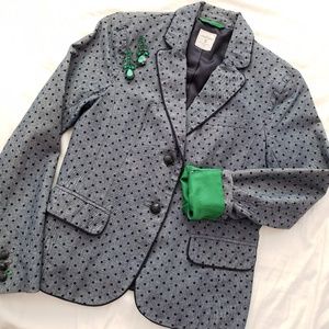 GAP Academy blazer chambray polka dot